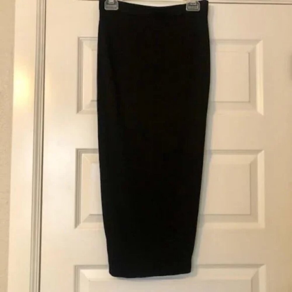 TODD OLDHAM Designer Y2K Black Midi Wrap Skirt Fred Hayman Beverly Hills LG $698 - Picture 4 of 8